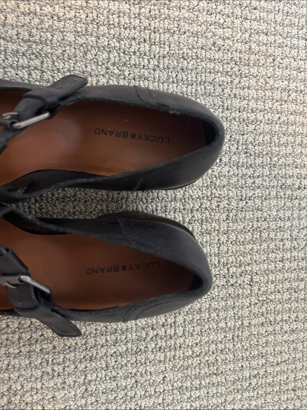 Lucky Brand Ominie women's black leather platform pumps